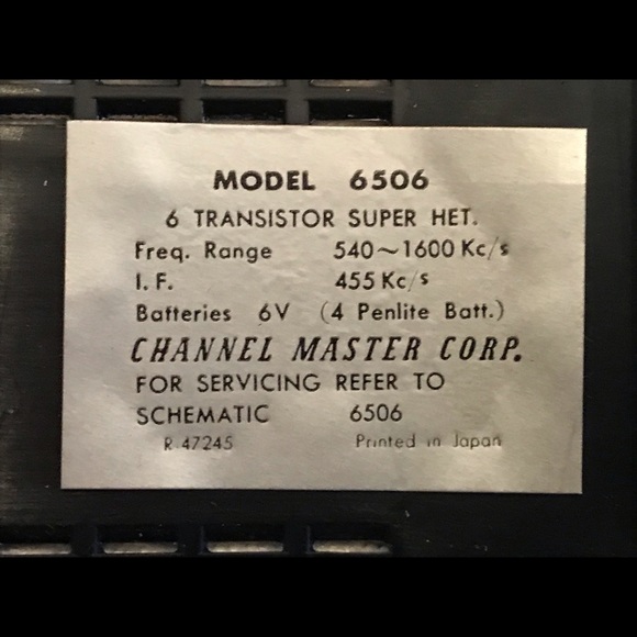 Vintage Channel Master Model 6506 Transistor Radio Works! - Picture 6 of 12